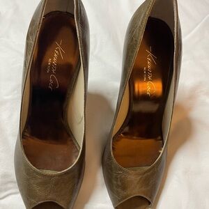 Kenneth Cole Women's Tan Peep Toe Heels